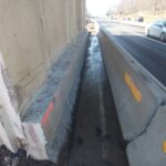 White Oak Shade Bridge Abutment concrete removal fo rnew Merritt Parkway Barrier face